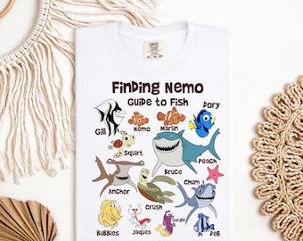 Finding Nemo DTF Transfer for Shirts - Ocean Fish Characters Guide Design - Ready to Press Heat Transfer for Kids Disney Style Tees