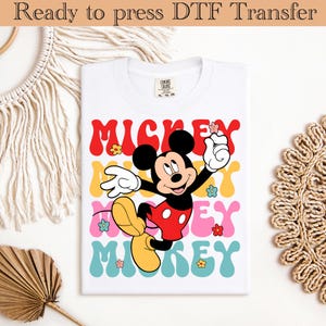 Micky Maus DTF Transfer, Micky Maus Heat Transfer, Disneyworld DTF Transfer, Disneyland bereit zum Pressen, Mickey DTF Transfers, Disney Geschenke