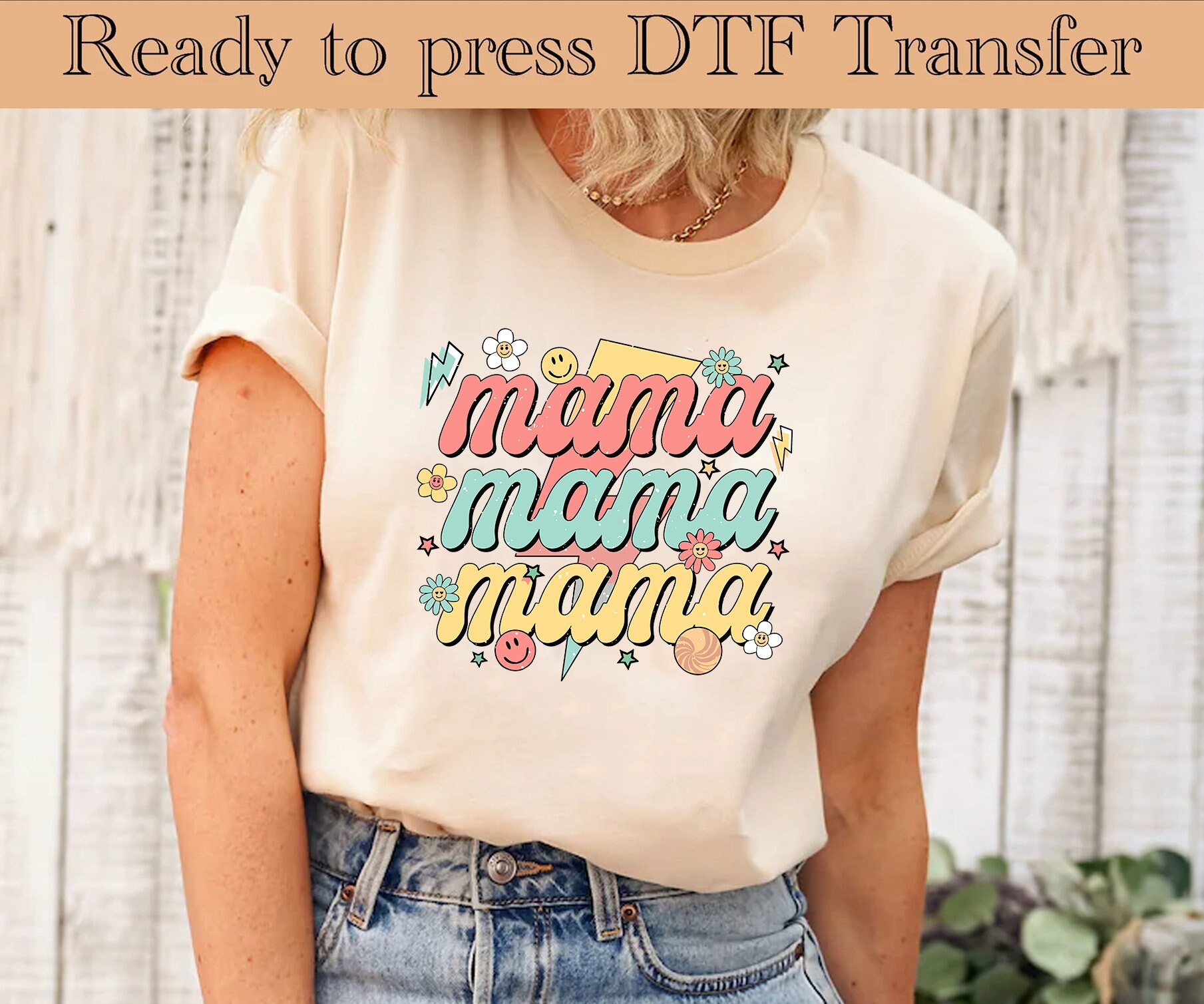 Mama Mama Mama, Ready to Press, Retro Mama DTF Transfer, Mother's Day ...