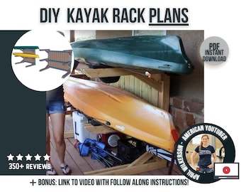 Kayak Storage Rack Plans / Digital Download Woodworking Plans / DIY Kayak Rack blueprints for DIYer or Woodworker / Yak Rack