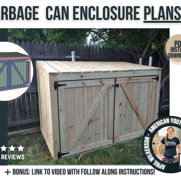 Outdoor Garbage Can Storage Plans Etsy UK