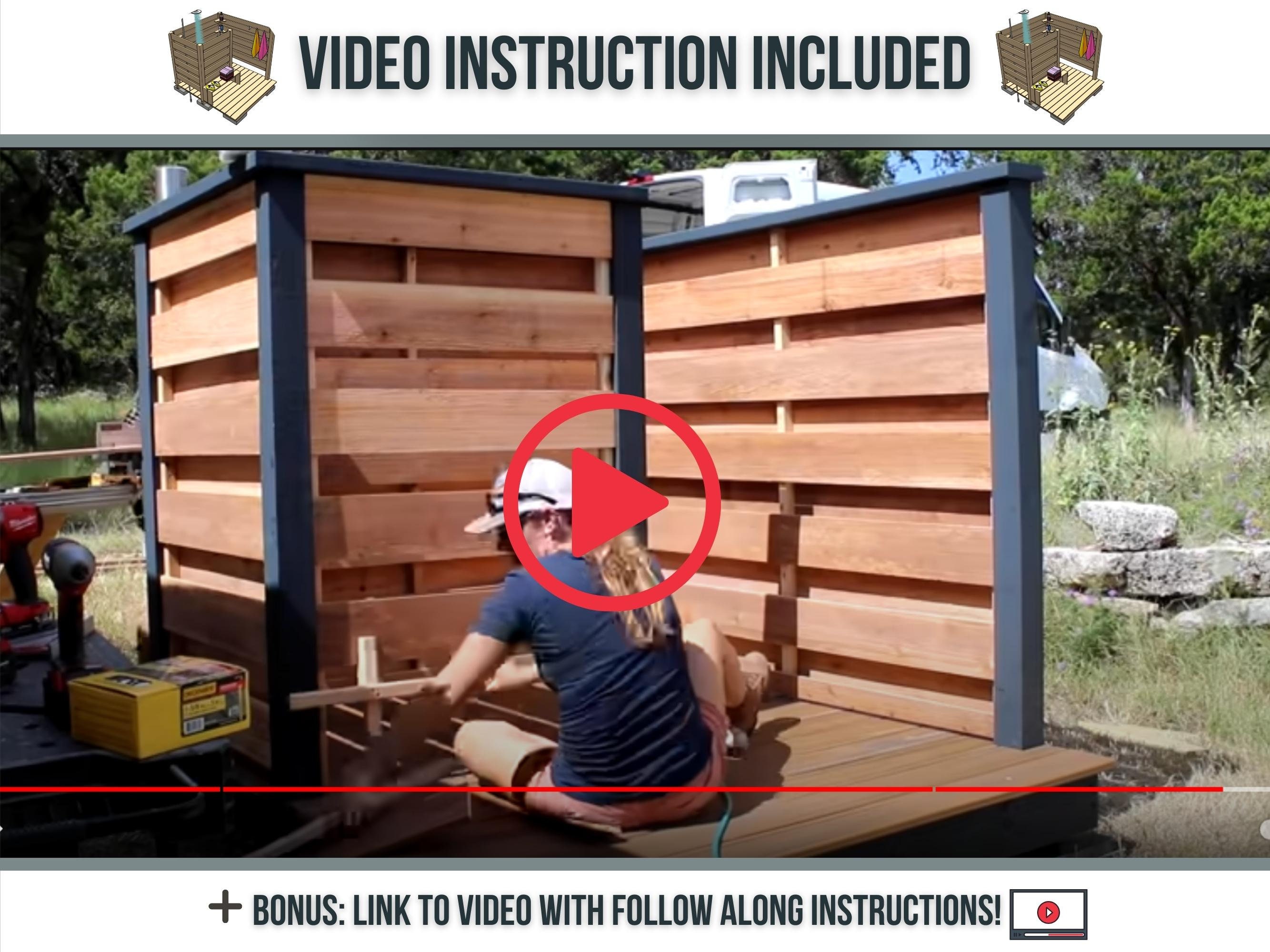 Outdoor Shower Plans / Printable PDF Woodworking Plans / DIY Outdoor ...