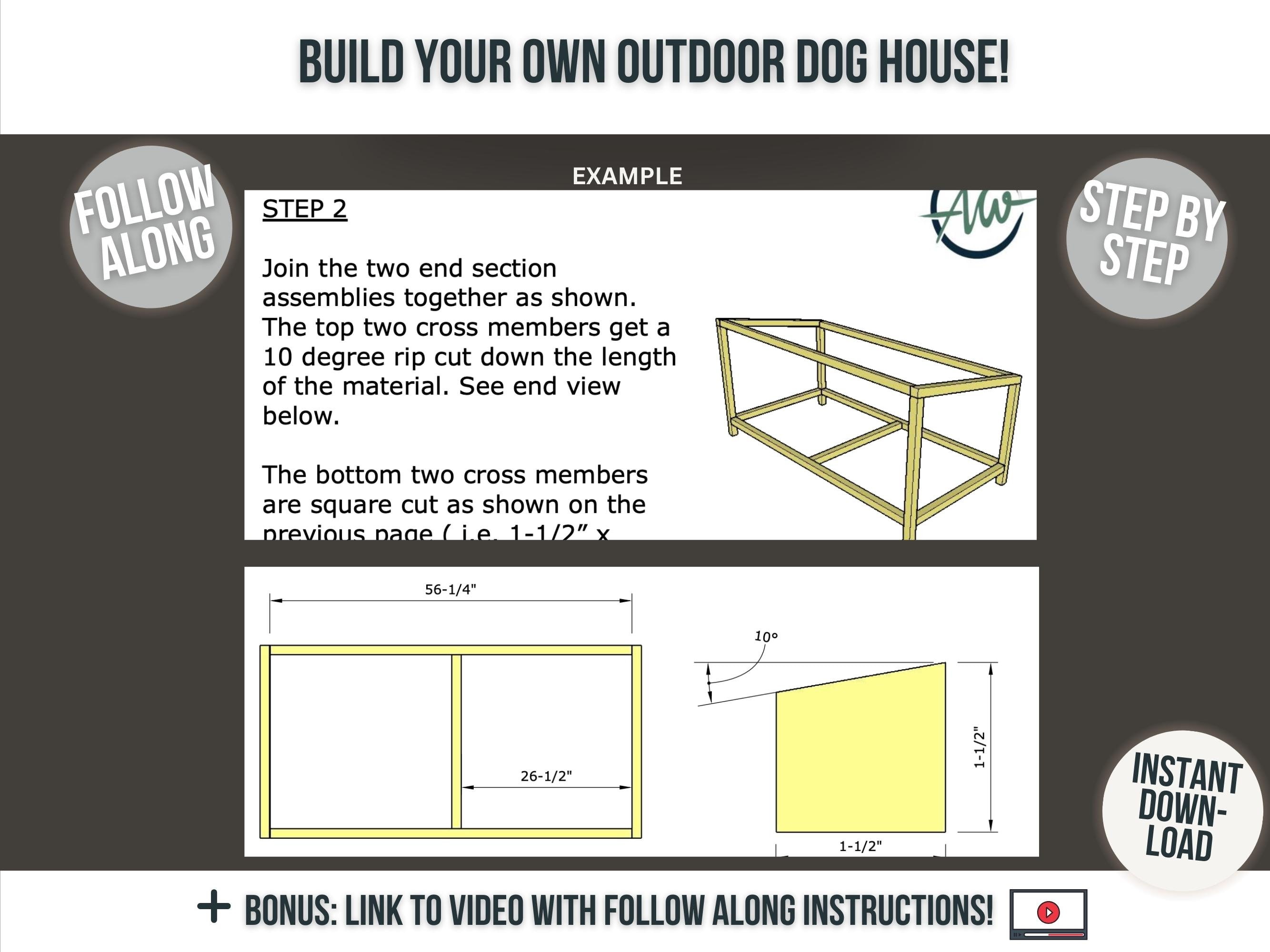 DIY Dog House Plans / Printable PDF Woodworking Plans / Outdoor ...