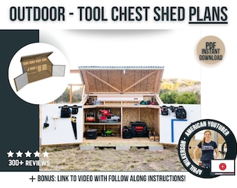 DIY Outdoor Tool Chest Plans / Digital DIY Woodworking Plans / Outdoor Tool Storage Cabinet Plans for Woodworker or Carpenter