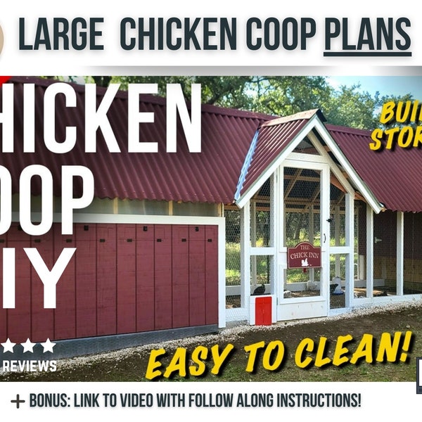 Large Chicken Coop Plans / Printable PDF Woodworking Plans / DIY Large Chicken Coop Plans for Homesteader or DIYer / Digital Plans