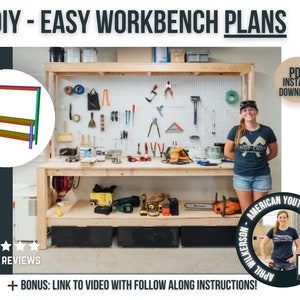 Woodworking or Craft Workbench plans / PDF Digital DIYWoodworking Plans / Garage Workbench Plans for Woodworker, DIYer, or Crafter