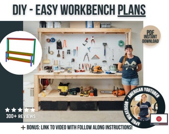 Woodworking or Craft Workbench plans / PDF Digital DIYWoodworking Plans / Garage Workbench Plans for Woodworker, DIYer, or Crafter