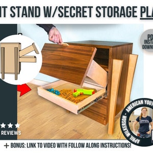 DIY Nightstand Plans With Secret Compartment / Concealment Furniture Plans / End Table Secret Storage / PDF Digital Plans for Woodworkers
