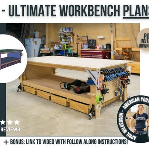 Ultimate DIY Workbench Plans / Digital Woodworking Table Plans / Workbench Plans for Woodworker or DIYer