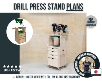 Drill Press Stand Plans /  Digital PDF Download Plans / DIY Drill Press Stand Plans for Woodworkers