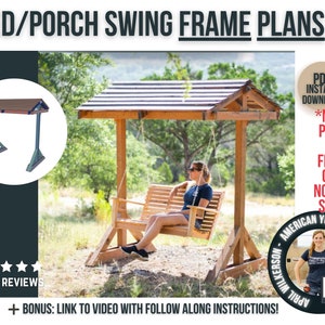 Bed Swing or Porch Swing Frame plans / DIY Woodworking Plans / Frame Plans to Hold Porch Swing or Bed Swing / Digital Download