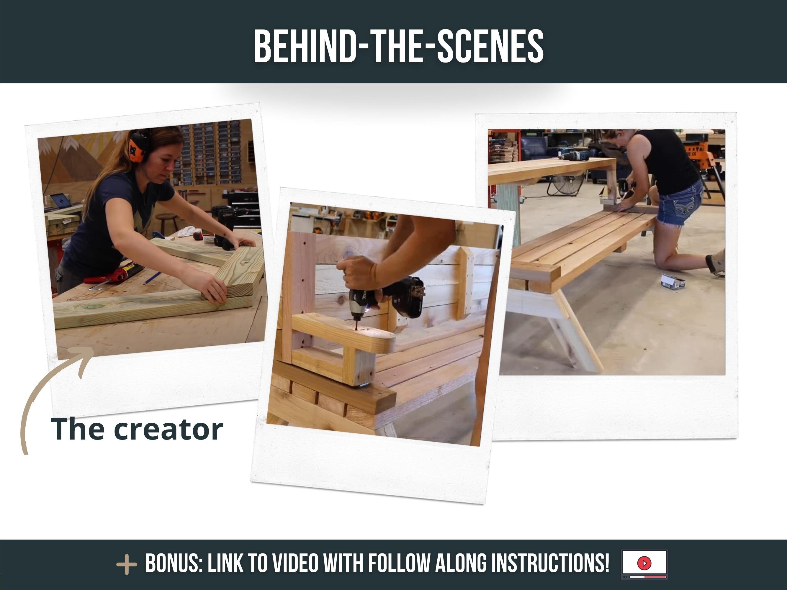 Converting Bench to Table Plans / Folding Picnic Table Plans / Digital Woodworking Plans / DIY