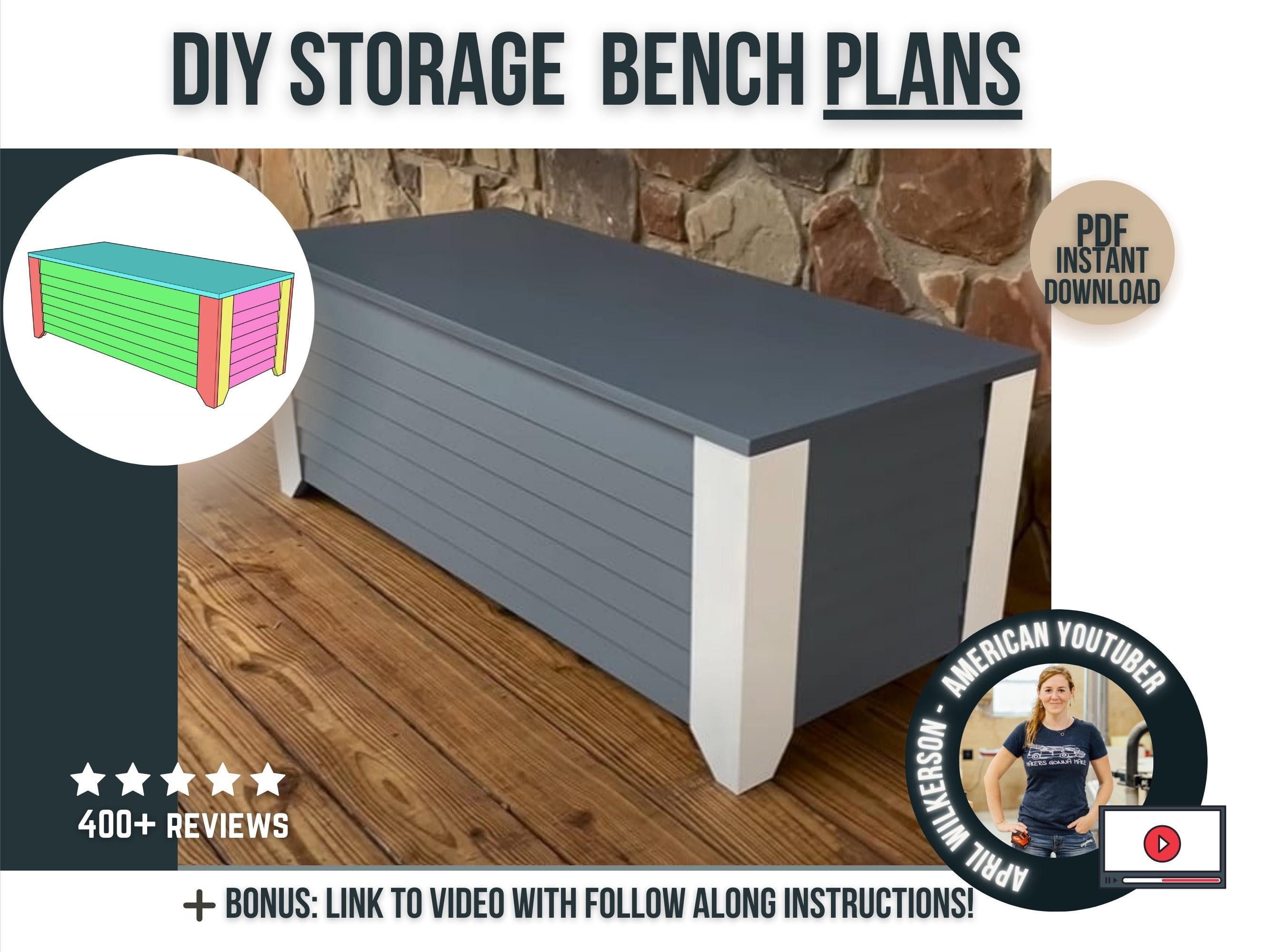 Storage Bench Homemade Bench Cushion Build Outdoor Storage