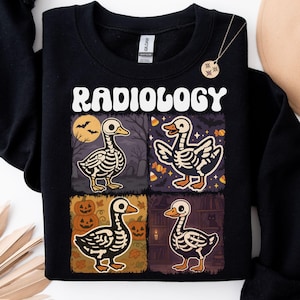 Halloween Radiologie Gans Sweatshirt, gruselige Saison Radiologie Pullover, Rad Tech Herbst Herbst Shirt, Halloween Radiologie Pullover, Radiologie Top
