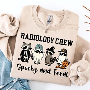 Halloween Radiologie wilde Waschbär Sweatshirt, gruselige Saison Radiologie Pullover, Rad Tech Herbst Herbst Shirt, Halloween Radiologie Pullover Geschenke
