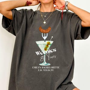 Weenies and Tinis Custom Bachelorette Shirt,Comfort Colors Matching Martini Hotdog Theme Bridal Party Bach Tshirt,Bridesmaids Tini Tee Gifts