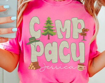 Custom Nurse Summer Camp Shirt,Personalized Name Nursing Camping Tshirt,Matching Group Tee,Trendy RN NP Healthcare Summer Girls Trip Outfit