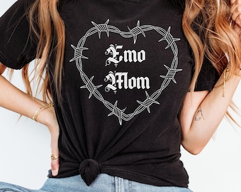 Emo Mom Comfort Color Shirt Punk Rock Mama Elder Midwestern Emo Moms Club Tatooed Mom Goth Badass Mom Tee Grunge Alternative Clothes Gift