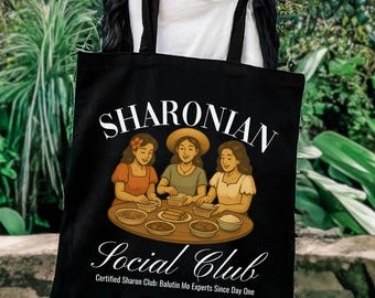 Funny Filipino Tote Bag,Sharonian Auntie Social Club Canvas Bag,Philippines Work Tote,Pinay Gf Mom Grandma Gift Bag,Pinoy Pride Tagalog Tote