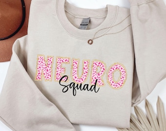 Sudadera del equipo de neurología, equipo de UCI neurológica, suéter de cuello redondo de neurocirugía, camiseta de cuello redondo de neurología, neurólogo, médico, enfermero, técnico de neurología, regalo de NP