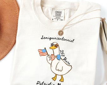 Comfort Colors USA 250 Shirt,Patriotic Goose Independence Day Tshirt,Celebrate 250th Anniversary Tee,4th of July Semiquincentennial Gift