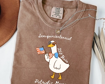 Comfort Colors USA 250 Shirt,Patriotic Goose Independence Day Tshirt,Celebrate 250th Anniversary Tee,4th of July Semiquincentennial Gift