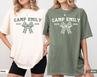 Custom Camp Bachelorette Party Shirt,Mountain Lake Bride Tee,Hiking Bridal Party Gifts,Weekend Girls Trip Matching Tshirt,Camp Themed Bach