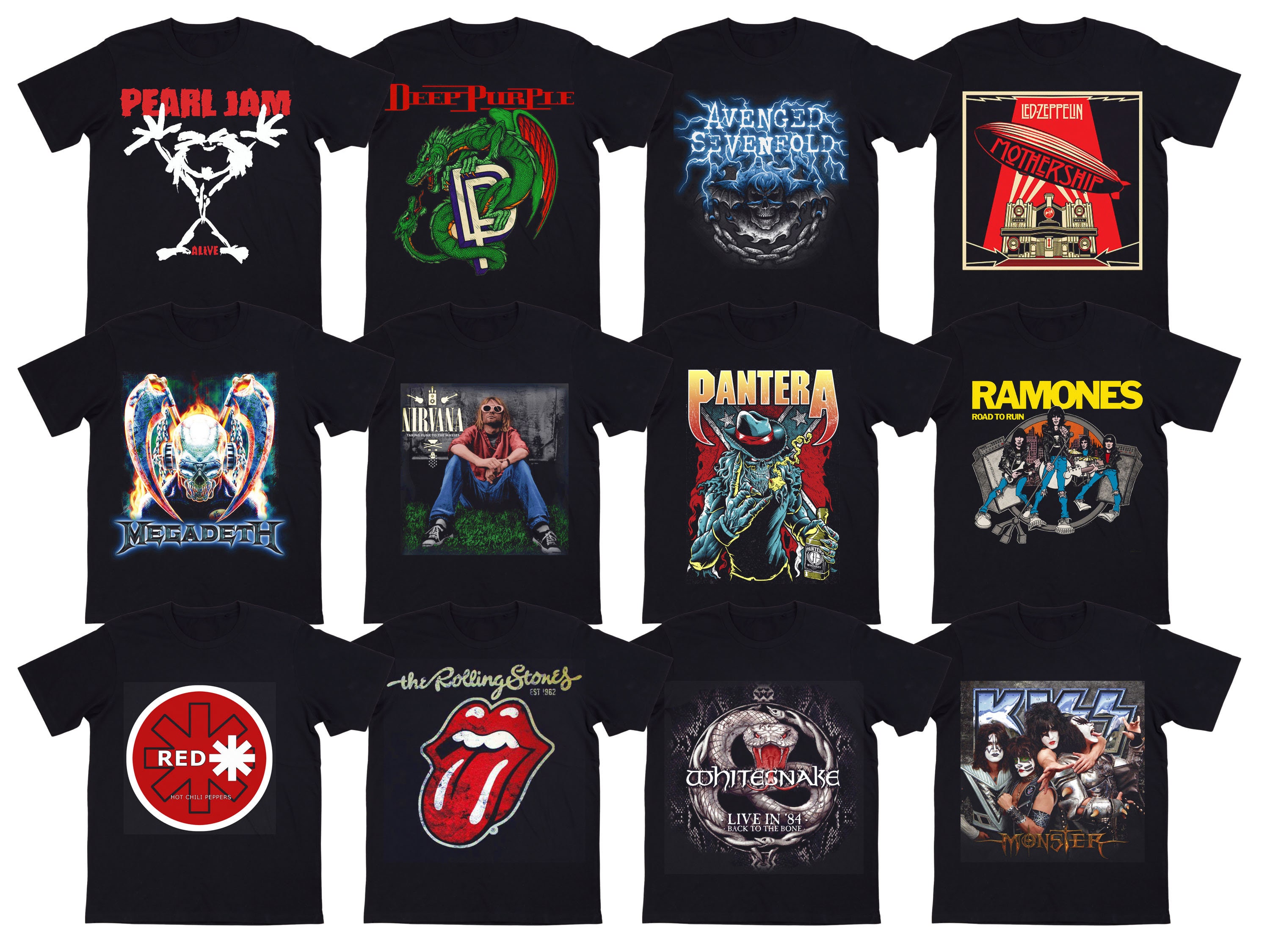 87 Premium Rock Bands V1 Collection T-shirts Half-tones DTF Screen ...