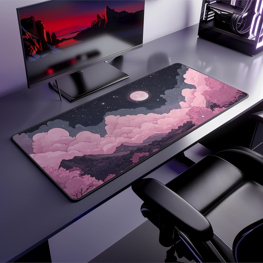 3D Night Bridge 075 Desk Mat