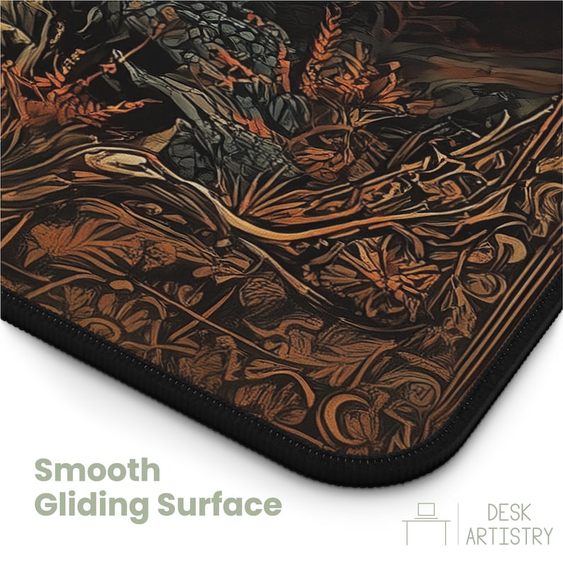 Gothic Dragon Desk Mat: Medieval Knight Castle Gaming Pad image 4