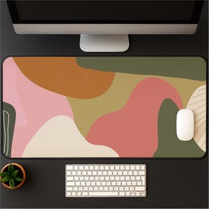 Abstract Earthy Desk Mat: Modern Organic Office Decor