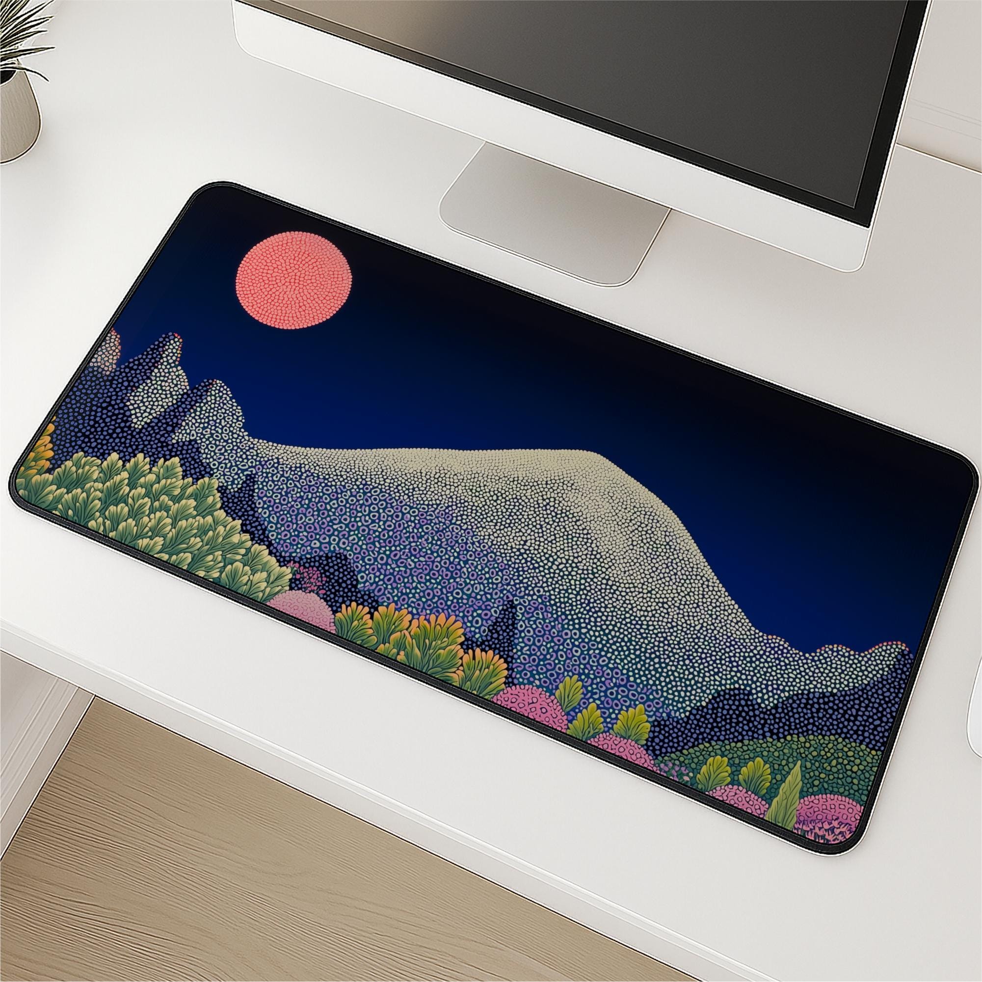 Mountain Peak Desk Mat: Minimalist Landscape Office Decor