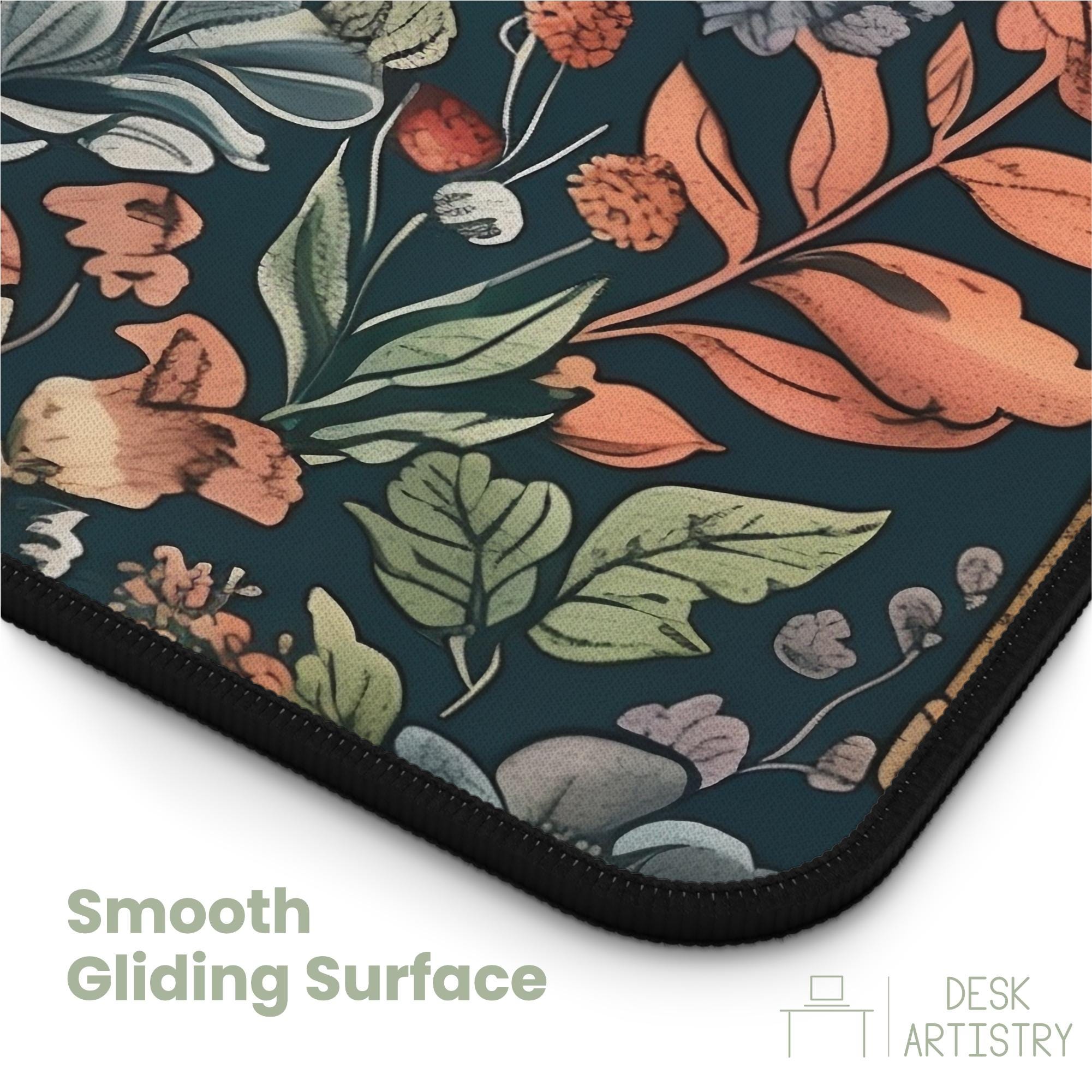 Floral Books Desk Mat - Book Lover Mousepad, Cute & Trendy Workspace ...