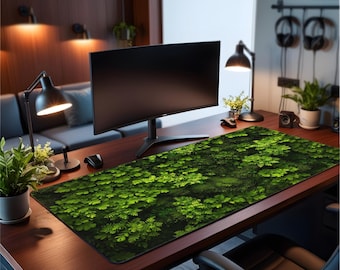 Mossy Greenery Desk Mat: Lush Botanical Office Protector