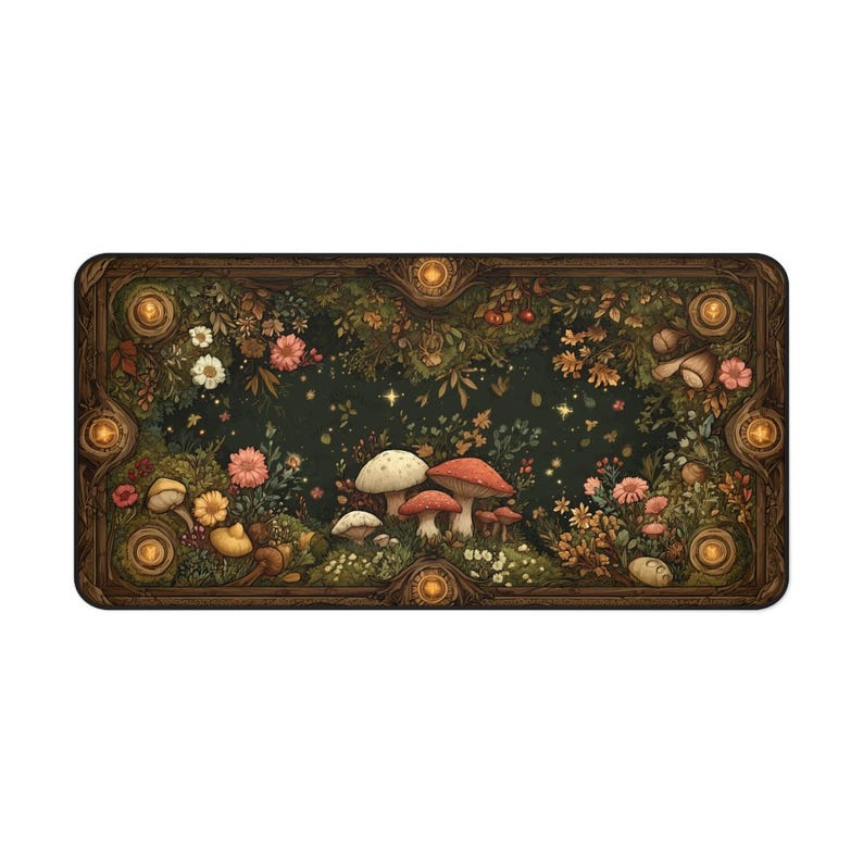 Mushroom Desk Mat: Enchanted Forest Mouse Pad, Fairycore Gaming image 11