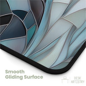 Garden Cat Desk Mat - Faux Stained Glass XL Mousepad, Cute Office Decor, Extended Keyboard Mat, Soft Pastel Desk Pad, Aesthetic Desk Decor image 4