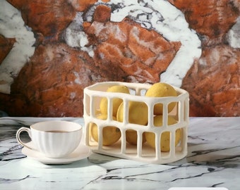 Handmade Ceramic Fruit Bowl | Modern Minimalist Bowl Home Decor | Unique Indoor  Rustic Ornament | Artisan Kitchen Decor | Mother's Day Gift