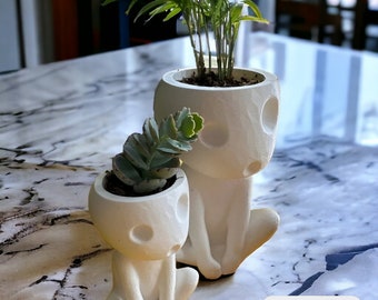 Cute  Indoor Kodama Planter | Studio Ghibli Home Decor | Decorative Ghibli Anime Succulent Plant Pot | Indoor Planter | Housewarming Gift