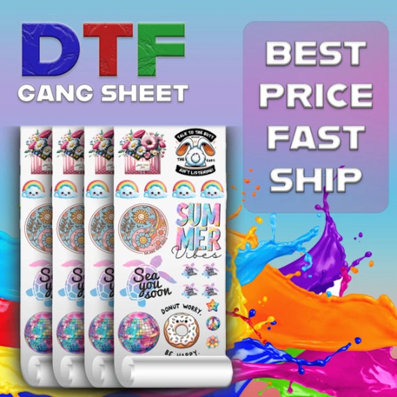 Custom Gang Sheet, Full Color DTF, Shirt Heat Transfer, Ready To Apply, Express DTF, Direct To Film, DTF Screen Print, Bulk Printing