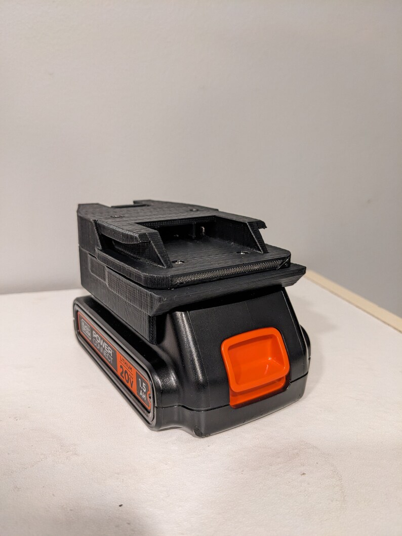 Black and Decker/Porter Cable 20v Battery to Ridgid 18v Tool Adapter (Made in the USA 3D Printed) image 3