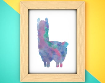 Llama Art - Colorful Child and Nursery Print