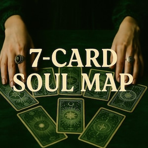 7-Karten Seelenkarte Tarot-Lesung - spirituelle Energie für Lebensweg, Schattenarbeit, Heilung, Führung und intuitive Einsicht