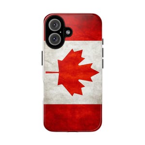 Canadian Flag Phone Case: Retro Maple Leaf Design, Protective Tough Case