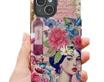 Coquette Collage Phone Case, Preppy & Cute Aesthetic, Vintage Vibe iPhone 15 14 13 12 11 Pro Max 8 Plus X, Samsung Galaxy S23 S22 S20 Ultra