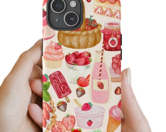 Strawberry Collage Phone Case, Gift For Her, Collage Cute & Trendy Phone Case, Impact Resistant / iPhone 15, 14, 13, 12, 11, Samsung
