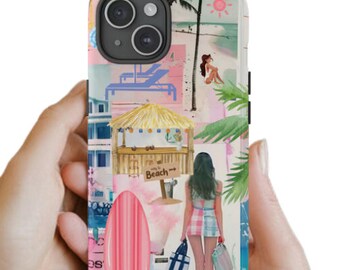 Coconut Girl Phone Case, Beachy Phone Case, Ocean Inspired, iPhone 15 14 13 12 11 Pro Max 8 Plus X, Samsung Galaxy S23 S22 S20 Ultra