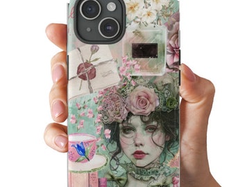 Vintage Collage Phone Case, Coquette Phone Case, iPhone 15 Pro Max, 15 Pro, 15, 15 plus, 14, 14 Pro, 14 Plus, 14 Pro Max, 13