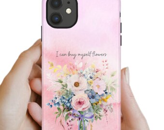 Flowers Phone Case, Gift For Her, Pink Floral Phone Case, Cute & Trendy Phone Case, iPhone 15, 14, 13, 12, 11, Samsung, Google Pixel