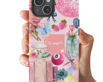 Coquette 8 Ball Collage Phone Case, Preppy and Cute Aesthetic, iPhone 15 14 13 12 11 Pro Max 8 Plus X, Samsung Galaxy S23 S22 S20 Ultra