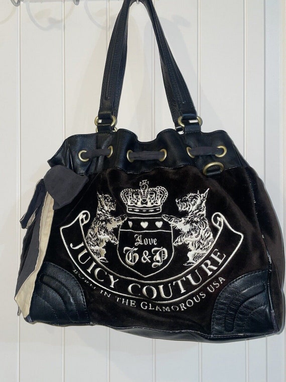 Blue Juicy Couture Purse Satchel Shoulder Bag Handbag Vintage Velour y2k |  eBay